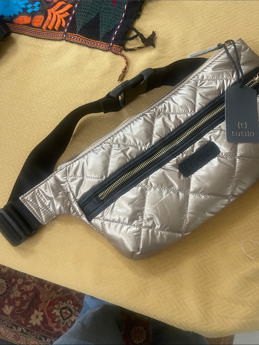 Quilted Waist Bag - Gold t Tutilo